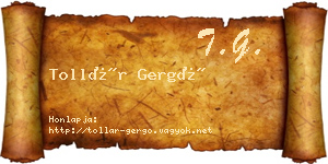 Tollár Gergő névjegykártya